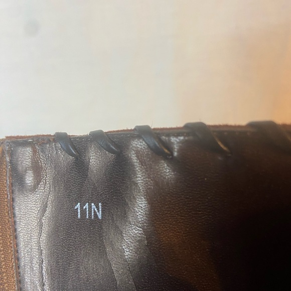 Vaneli Brown Suede Ankle Boot with Leather Cord Trim Zip Heel 11 N - Picture 6 of 8